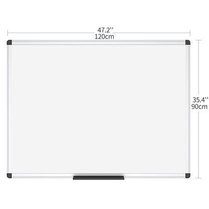 VIZ-PRO Magnetic Whiteboard 120 x 90 cm Dry Erase Board for Home Kitchen Office Wall Panels