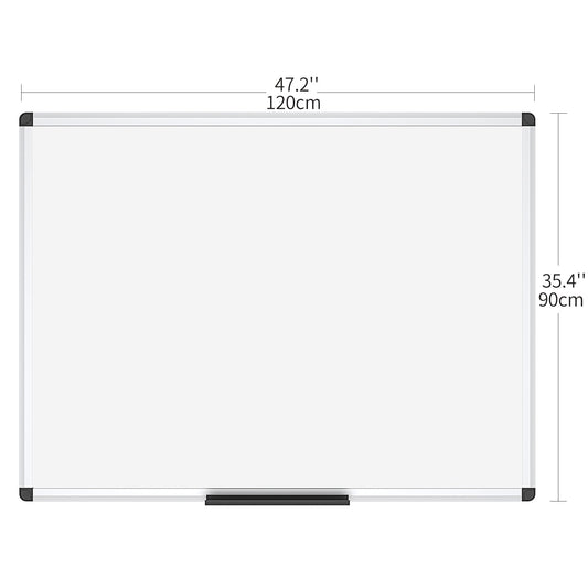 VIZ-PRO Magnetic Whiteboard 120 x 90 cm Dry Erase Board for Home Kitchen Office Wall Panels
