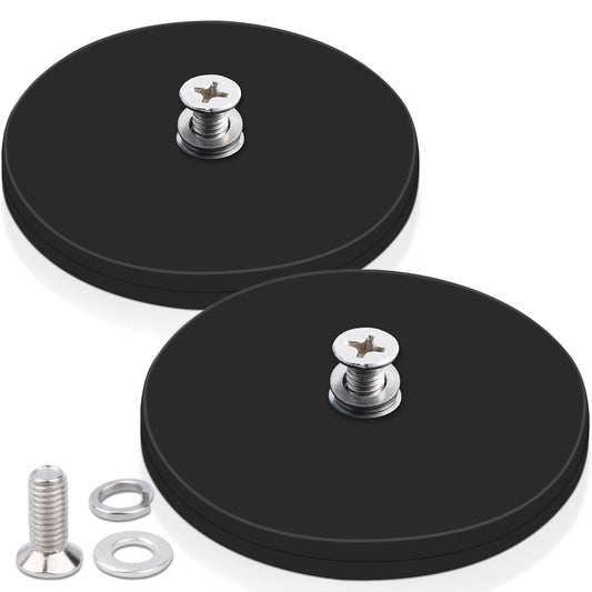 88MM threaded magnet, neodymium magnets with M8 threaded bolt anti-slip, 45kg rubber-coated neodymium magnets extra strong, magnet for attaching rubber-coated magnets for vehicles lamps instruments devices