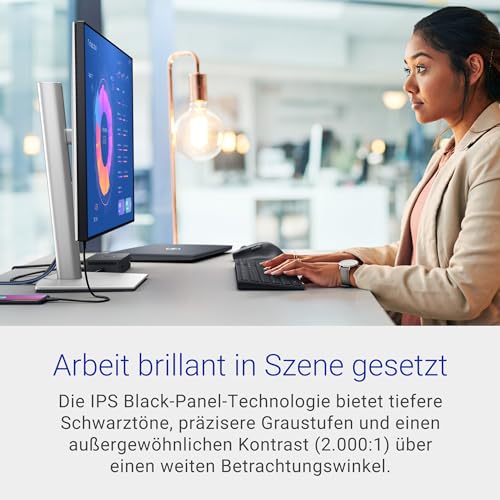 Dell U2724D UltraSharp 27-inch QHD (2560x1440) Monitor, 120Hz, IPS Black, 5ms, 98% DCI-P3, 2X USB-C, 2X DisplayPort, HDMI, 3X USB, 3-year warranty, Silver