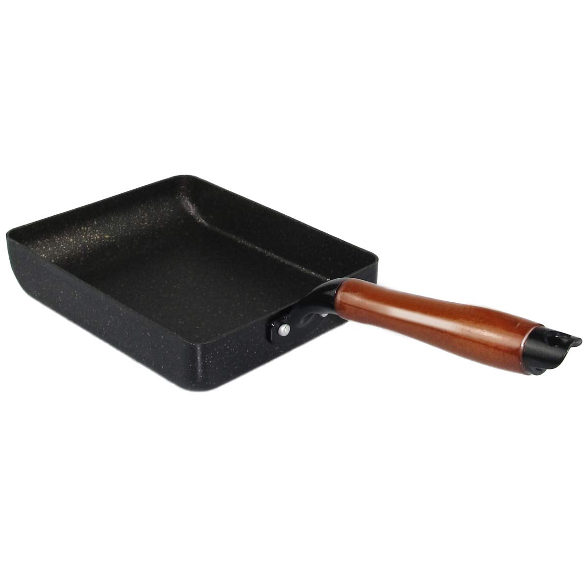 Artcome Japanese omelette pan Tamagoyaki egg pan Rectangular mini frying pan with silicone spatula and brush, black plate (Black)