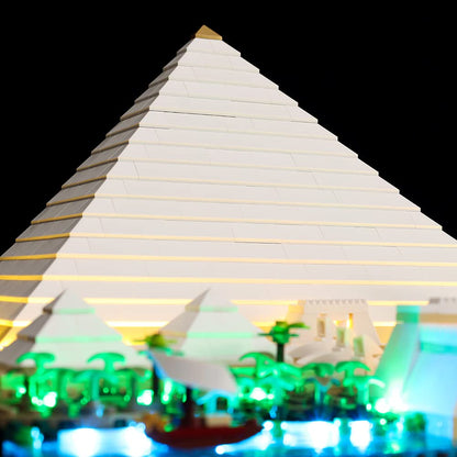 Kyglaring LED lighting kit for Lego Great Pyramid of Giza 21058 (no model) Architecture Landmark Collection model building set - without Lego set (Classic Version)