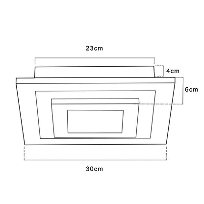 ZMH LED ceiling light living room - living room lamp 23W dimmable with remote control 30cm acrylic bedroom lamp modern design stepless square for bedroom kitchen hallway office dining room