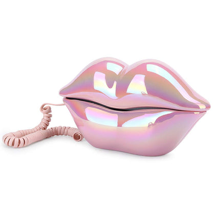 Dpofirs lip corded telephone, galvanized wire landline phone, ome desktop wired landline phone for home office telephones, decoration, collection, gifts for