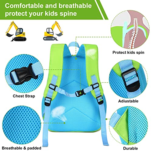 LOIDOU Kids Backpack Boys Children's Backpack Daypack Preschool Backpack Toddler Kindergarten Bag School Backpack for School Nursery Green