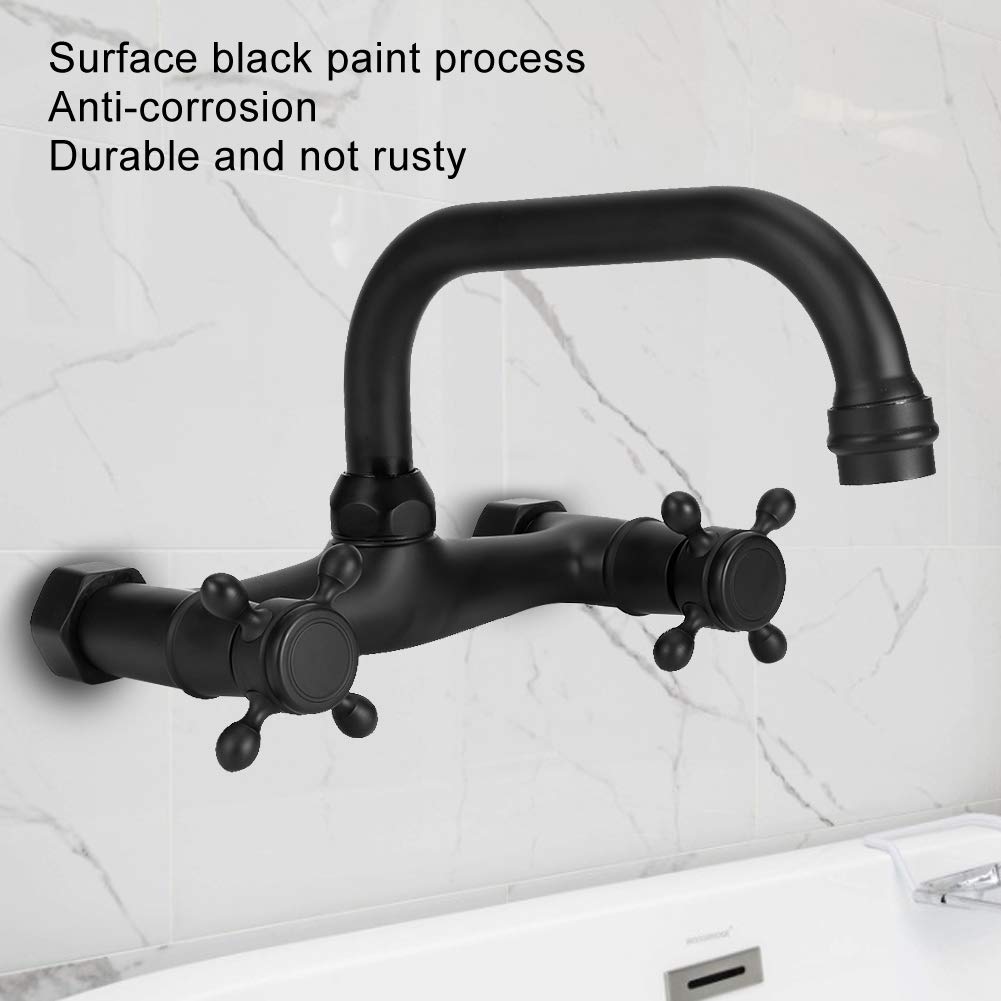 Tomotato Bathtub Faucets, Wall Mounted Bathtub Double Handle Hot and Cold Water Faucet 360° Rotatable Faucet for Shower and Bathtub (Type A)