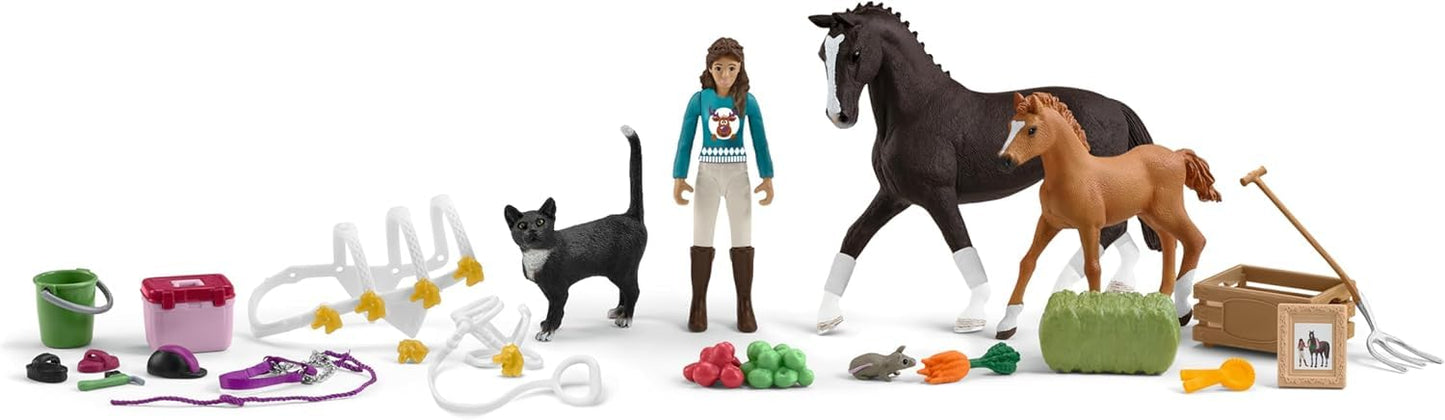 Horse Club Advent Calendar 2025 - 99092 | featuring movable figure Lisa, 2 horse figures, cat, tack & lots of accessories | ideal gift for children aged 5 and up | 36 pieces