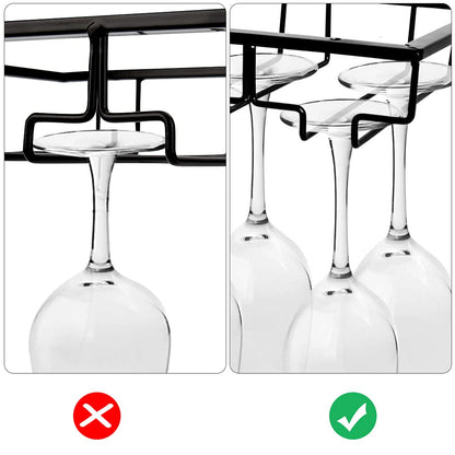 Julymoda Metal Wine Glass Holder Storage Hanging Rack for Home Bar Kitchen Restaurant, 5 rows for 15 glasses.