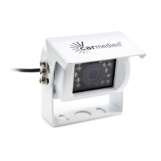 Carmedien rear view camera IR18W 120° IP68 waterproof backup camera for RV van truck white 12V 24V 3 year warranty