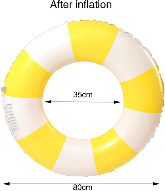 4 PCS Swimming Ring for Adults, Inflatable Pool Floats, Swim Tube, Float Ring, for Summer Pool Party (blue+pink+green+yellow)