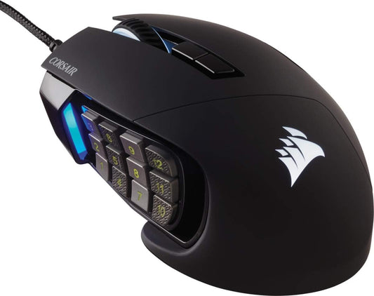 CORSAIR SCIMITAR RGB ELITE Wired MOBA/MMO Gaming Mouse - 18,000 DPI - 17 programmable buttons - iCUE compatible - PC, Mac, PS5, PS4, Xbox - Black
