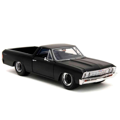 Jada Toys Fast and Furious Car EL Camino (1:24, black) - Chevrolet EL Camino 1967 from Fast & Furious 10 movie, Die Cast Car for ages 8 and up with opening parts, 19cm