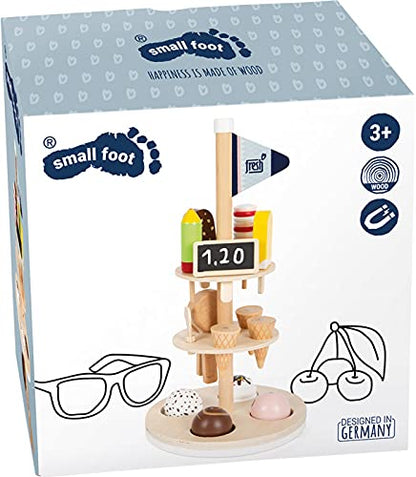 Small foot wooden ice cream stand "fresh", accessory for children's kitchen and play store, suitable for ages 3 and up, 12232.