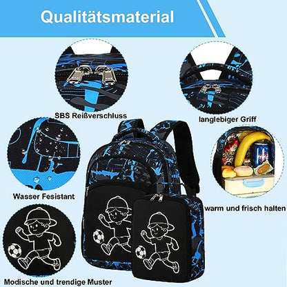 LOIDOU school backpack set for girls, 3 pieces including a children's backpack, school bag, and teenager backpack. Ergonomic school satchel for boys and girls.
