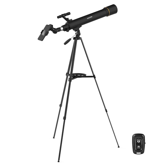 Telescope for adults & beginners, 90mm aperture 800mm refractor 32X-240X magnification, AZ mount, tripod, carrying bag, phone adapter, astronomy telescope for kids, moon & planet observation.