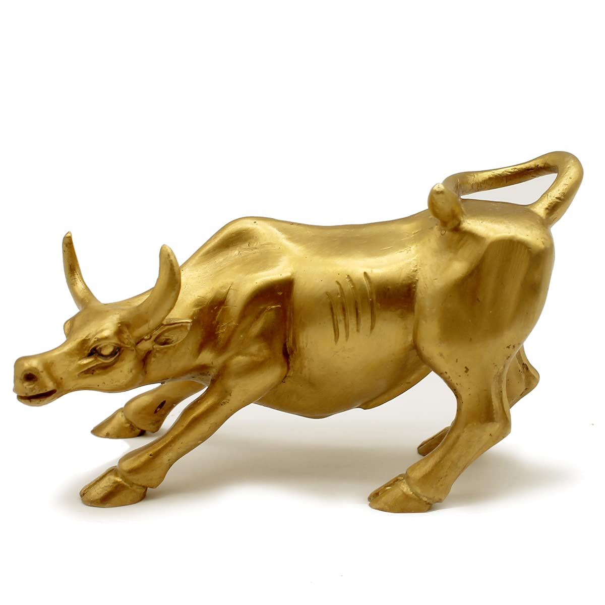 Sculpture, home decor, golden copper bull (Feng Shui) represents luck, wealth, brass bull figure COW01