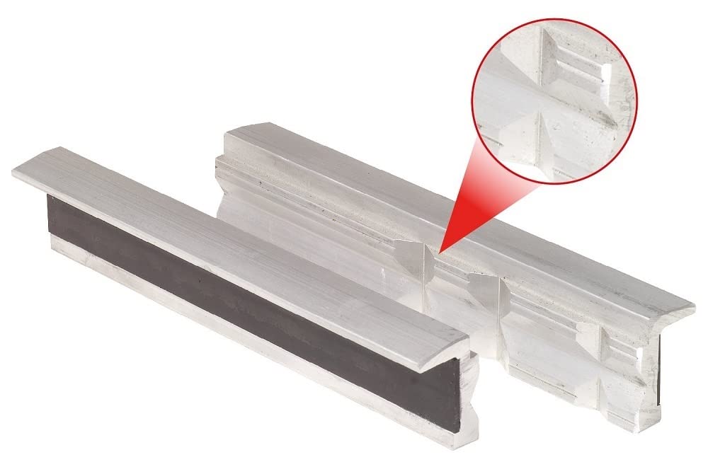 KS Tools 914.0089 Aluminum Vice Jaw Inserts, 175mm, Trapezoidal Grooves