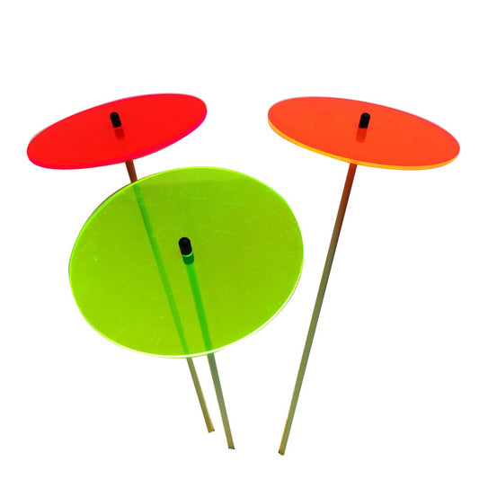 Set of 3 sun catchers Large Sun Discs, 75cm tall garden sun discs ornaments for indoor and outdoor, perfect gardener gift, Color: red/orange/green