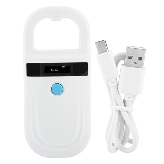 Pet ID chip reader, dog microchip scanner pet reader USB rechargeable chip reader cat chip reader OLED display 128 piece tag information storage portable animal tracking labels