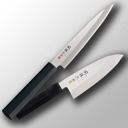 KAI Seki Magoroku Kinju and Hekiju Yanagiba Left-handed 21.0 cm blade length - 8A solid & SUS420J2 steel - 58 & 56 (±1) HRC - handcrafted - Pakkawood & PP plastic handle - fish knife - Made in Japan