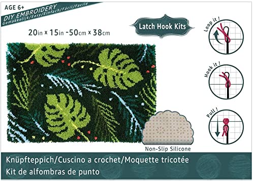ROCKY&CHAO Latch Hook Rug Kit, 60x40cm DIY Knitting Carpet Set for Children and Adults.