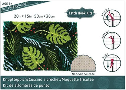 ROCKY&CHAO Latch Hook Rug Kit, 60x40cm DIY Knitting Carpet Set for Children and Adults.