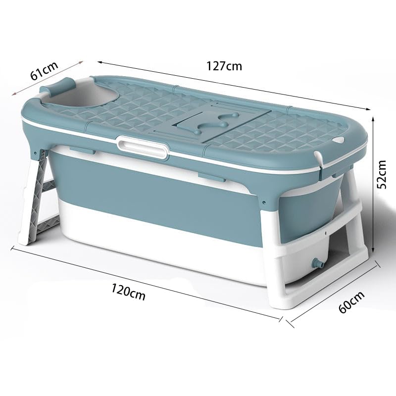 A 3-in-1 foldable bathtub for toddlers & kids, adults, pets; large portable bathtub, plastic, for shower, with removable cover (127*61*52 CM)