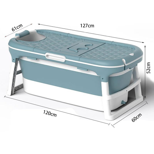 A 3-in-1 foldable bathtub for toddlers & kids, adults, pets; large portable bathtub, plastic, for shower, with removable cover (127*61*52 CM)