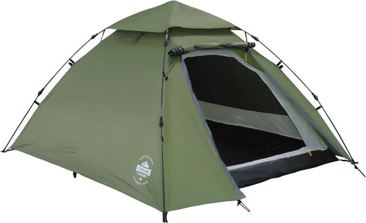 Lumaland Pop Up Camping Tent | 2-3 Person Dome Tent 215 x 195 x 120 cm | 4 Season Igloo Tent | Outdoor Trekking & Festival Pop-Up Tent | Lightweight, Waterproof & Durable [Green]