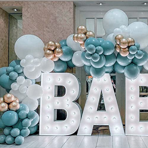 Green Balloon Garland, 112 pcs Dark Green Balloon Garland, Balloons Birthday Wedding, Green Gold White Balloons, Green Balloons Set for Wedding Baby Shower Baby Party Bridal Party Birthday Decoration