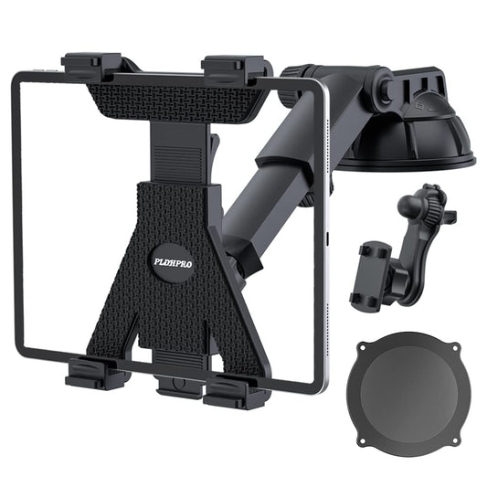 PLDHPRO Universal Tablet Holder with Suction Cup for iPad Air/Mini/Pro 6-13 inches, Samsung Tab case - 360° Rotatable ABS, Telescopic Arm - Dashboard/Windshield/Vent Mount