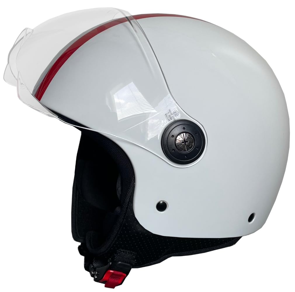 Jethelm RALLOX 229 Italia Helmet Motorcycle Helmet Size M Scooter Helmet with clear white glossy visor