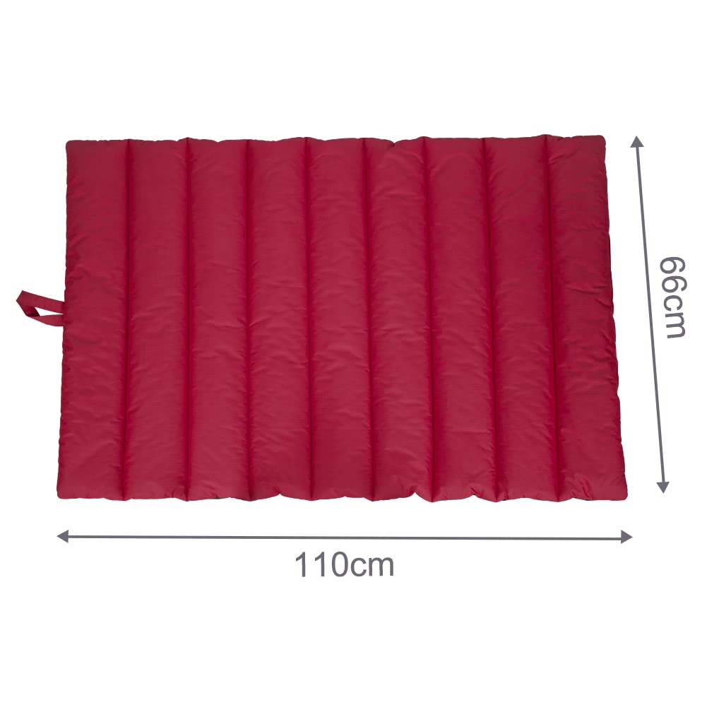 XIAPIA waterproof dog mat for outdoor use. Washable dog bed, antistatic, hygienic, foldable. Large pet travel blanket 110x68 cm (Red/Gray).