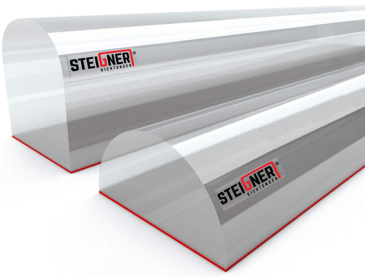 STEIGNER 100cm splash protection acrylic half round bar - SDD03 height 10mm - splash guard profile half round profile splash guard profile shower water deflector bathtub enclosure plastic profiles half round