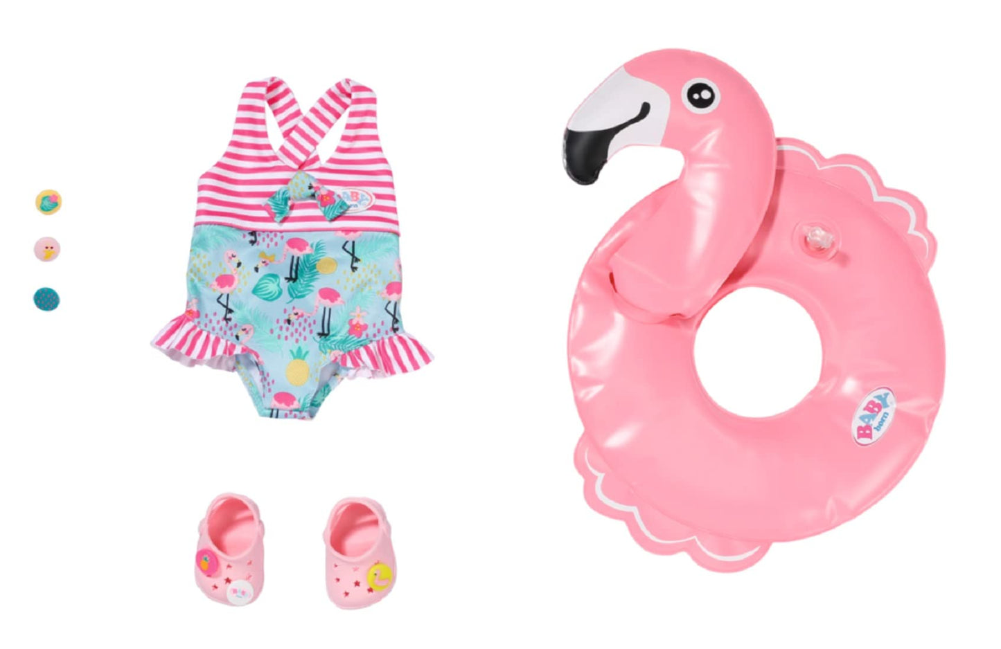 BABY Born Little Sister Mermaid 46 cm, waterproof mermaid doll Holiday Swim Fun, set for dolls with clogs, swim ring, and swimsuit, for 43 cm dolls, 831731 Zapf Creation