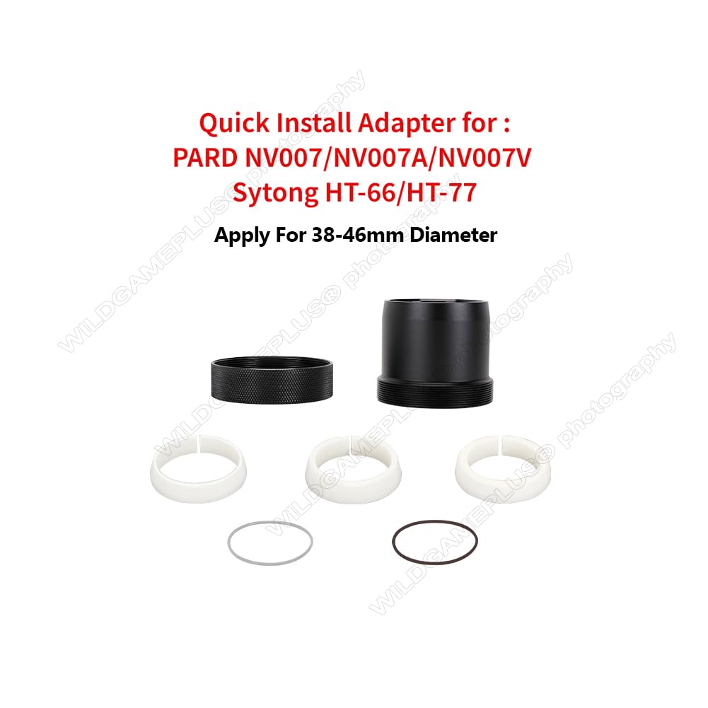 wildgameplus 38-46mm quick release adapter mount sleeve compatible with Pard NV007/NV007A/NV007V/Sytong HT-66 HT-77 accessories NV007-ADP46