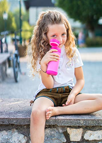 Jarlson® Kids Water Bottle EMI - TÜV tested - 500ml - BPA free - leak-proof - with straw - Tritan bottle for school, kindergarten, bike.