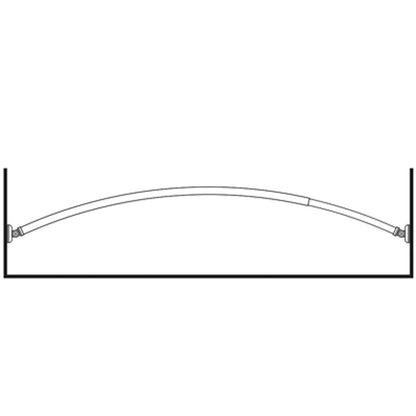 ALUMINUM EXTENDABLE Oval Corner Rod + 2 Sloped Wall Adapters Arch Rod Chrome Rod/Between two walls Adjustable length from 118 to 190 cm/Symmetric angles or oval