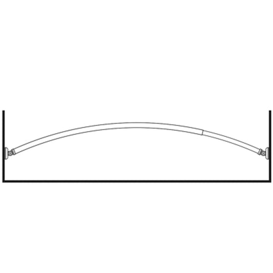 ALUMINUM EXTENDABLE Oval Corner Rod + 2 Sloped Wall Adapters Arch Rod Chrome Rod/Between two walls Adjustable length from 118 to 190 cm/Symmetric angles or oval