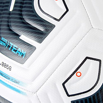 Nike CU8047 Unisex Adult Academy-Team Soccer Ball, White/Black/Lt Blue Fury, size 5 & Derbystar Brillant Ball Multicolor size 5