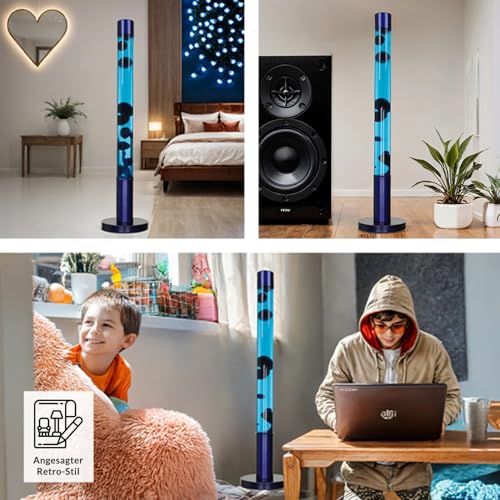 XXL lava lamp, large blue purple, retro lamp, cool, mysterious, magical, 76 cm, G9 50 W with cable switch, including bulb, volcano floor lamp