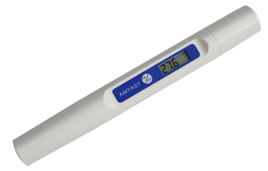 AMTAST PH Tester without calibration pen, PH meter with temperature function, liquid test for household, beverages, laboratory, etc., resolution 0.01, 0~14 PH range, temperature 0~60℃.