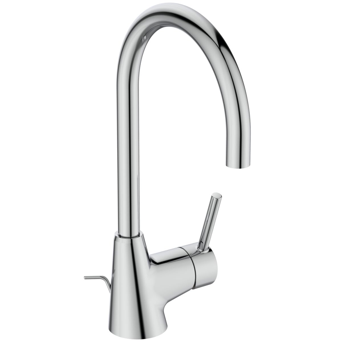 Ideal Standard BC195AA Ceraline basin mixer tap with pop-up waste, high spout, 360° swivel spout, bathroom faucet, basin mixer tap, water-saving, chrome