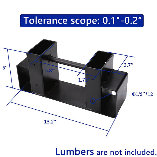 MOFEEZ Outdoor Firewood Log Storage Rack Bracket Kit, Fireplace Wood Storage Holder - Adjustable to Any Length.