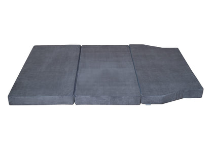 Premium sleeping pad for SpaceTourer, Traveller, Proace Verso & Zafira Live | Folding mattress 190x140x10cm, Dark Grey | Foldable mattress for bus, camping foldable mattress