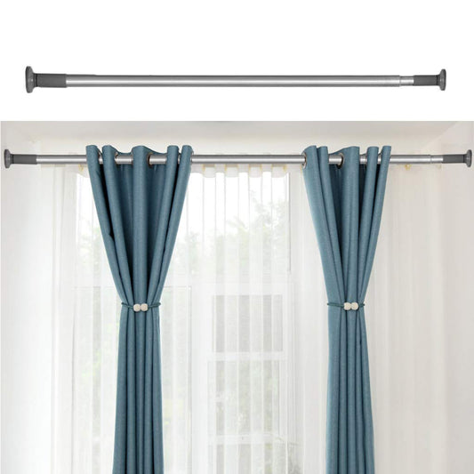 Telescopic Rod No Drilling, 378-430cm Extendable Stainless Steel Shower Curtain Rod for Large Windows/Shower Room (Gray, 378-430cm)