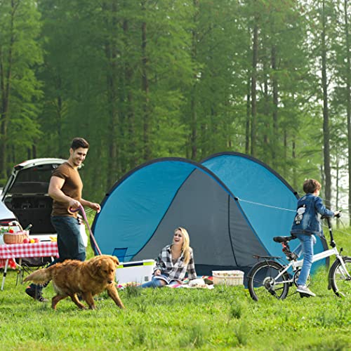 Duhome Beach Shelter Pop Up Beach Tent UV Protection Throw Tent Weather and Privacy Protection Camping Tent for Family Beach Camping (Gray+Blue)