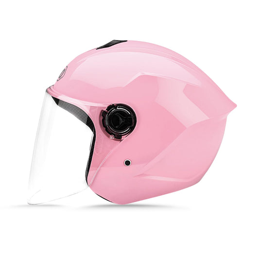 LIONCIANO Motorcycle Helmet With Goggles, Jet Helmet Scooter Helmet Moped Chopper Vintage, Passed the Traffic Safety Test to Effectively Protect Head Safety(Pink)