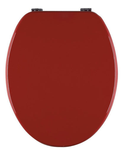 'aquaSu® Toilet Seat Red Venezia | Stable wooden core | Metal hinge | Universal O-shape | Oval toilet seat | Standard toilet seat | Toilet seat & lid | Dark red | 21898 6'