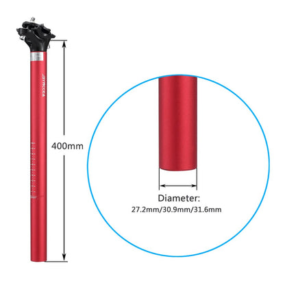 Bynccea Bike Seatpost 27.2mm 30.9mm 31.6mm Aluminum Alloy Seat Tube 400mm for Mountain Bikes Road Bike Downhill Bike Track Bike Fixed Gear MTB BMX